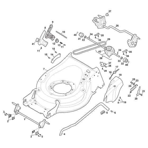 TWINCLIP 55 SV H - 2016-2018 - 294563038/S16 - Stiga Rotary Mower Deck and Height Adjusting Diagram