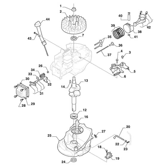 TWINCLIP 950 S - 2024-2025 - 294512048/ST1 - Stiga Rotary Mower Engine ST 02 Diagram