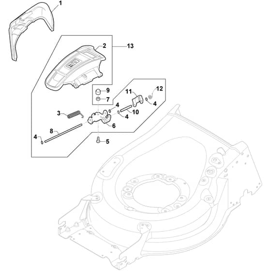 Twinclip 950e V Kit - 2023-2025 - 294513998/UKS - Stiga Rotary Mower Ejection-Guard Diagram