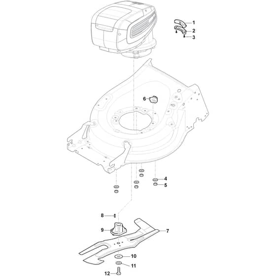 Twinclip 950E VR KIT - 2023-2025 - 294519198/ST1 - Stiga Rotary Mower Blade and Hub Diagram