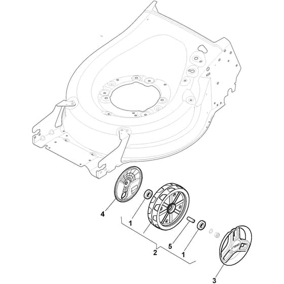 Twinclip 950E VR KIT - 2023-2025 - 294519198/ST1 - Stiga Rotary Mower Wheels and Hub Caps Diagram