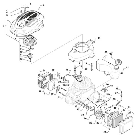 TWINCLIP 955 VR - 2023-2025 - 294569048/ST1 - Stiga Rotary Mower Engine ST 01 Diagram