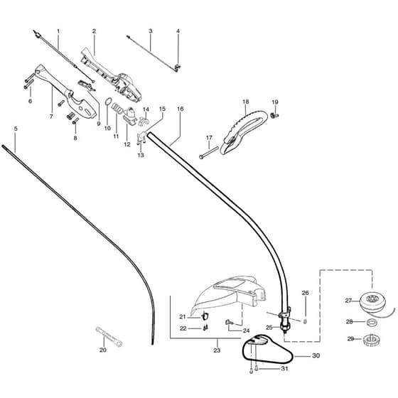 McCulloch Twist-n-Edge - 2008-03 - Shaft & Handle (2) Parts Diagram