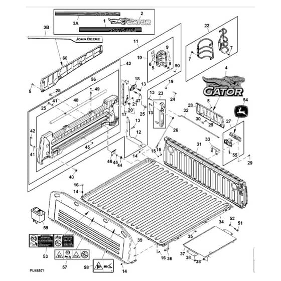 John Deere TX4X2 - PC9461 - Cargo Box (050001 - ) - ST486546