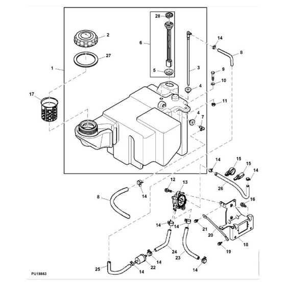 John Deere TX4X2 - PC9461 - Fuel Tank ( - 050000) - ST486781