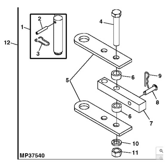 John Deere TX4X2 - PC9461 - Rear Hitch - ST486860