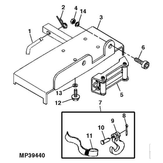 John Deere TX4X2 - PC9461 - Winch Plate - ST486914