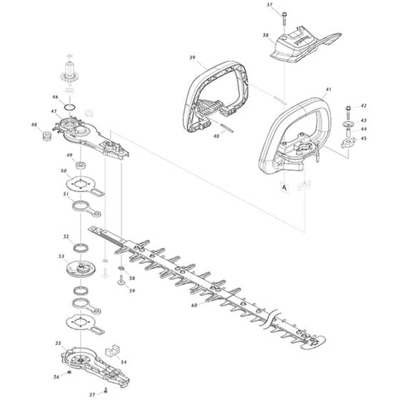 Makita UH008G - 600mm Cordless Hedge Trimmer - Power Tool 02 Diagram