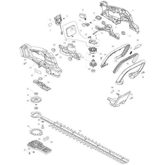 Makita UH021G - 600mm Cordless Hedge Trimmer - Power Tool Diagram