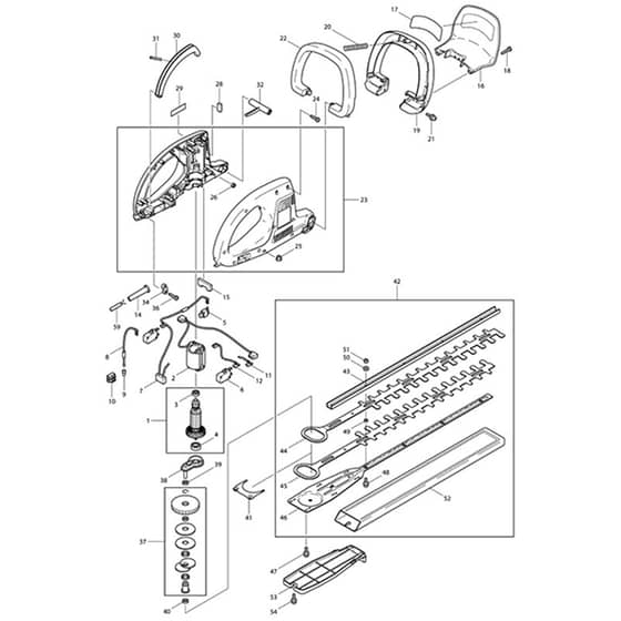 Makita UH4050 - Hedge Trimmer 400mm - Power Tool Diagram