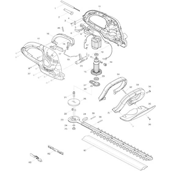 Makita UH4260 - Hedge Trimmer 420mm - Power Tool Diagram