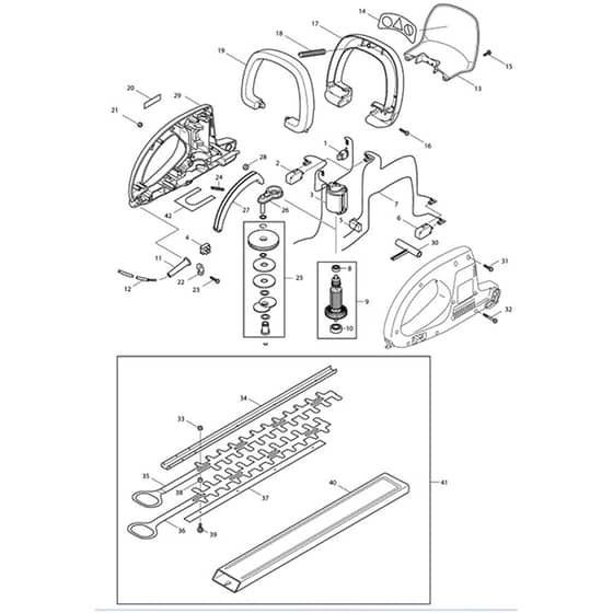 Makita UH4830 - Hedge Trimmer 480mm - Power Tool Diagram