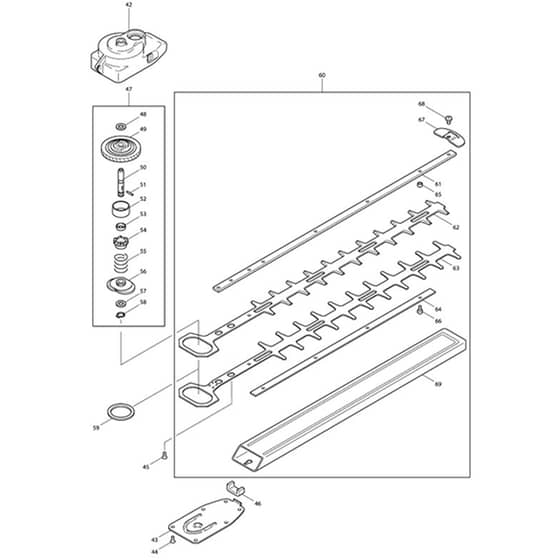 Makita UH5520 - Hedge Trimmer - Power Tool 02 Diagram