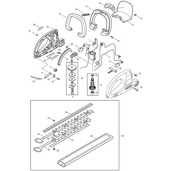 Makita UH5530 - Hedge Trimmer 550mm - Power Tool Diagram