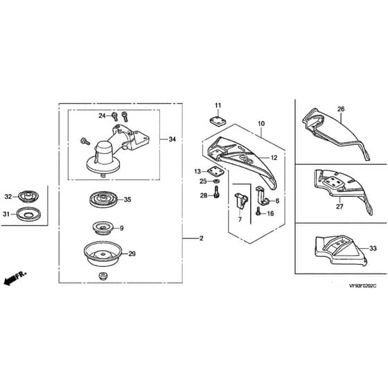 Honda UMK422-LT4E -  Gear Case Diagram