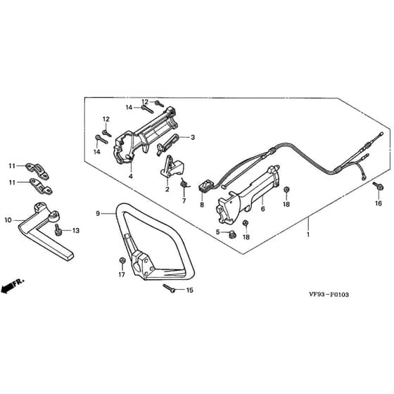 Honda UMK422K1-LTE -  Loop Handle Diagram