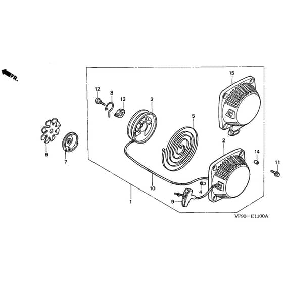 Honda UMK422K1-UE -  Recoil Starter Diagram