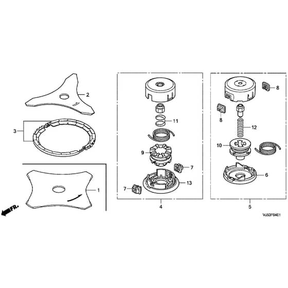 Honda UMK425E1-UEET -  Cutter Blade, Nylon Cutter Diagram