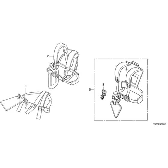 Honda UMK425E2-HAJF-UEET -  Shoulder Belt Diagram