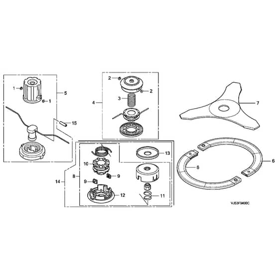Honda UMK425E-LEA -  Cutter Blade, Nylon Cutter Diagram