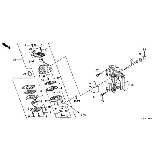 Honda UMK425E-UEA -  Carburettor Diagram