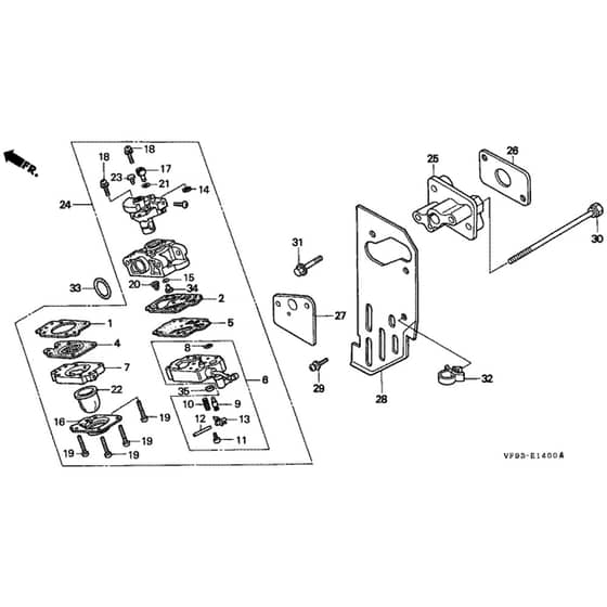 Honda UMK431-L3S -  Carburettor Diagram