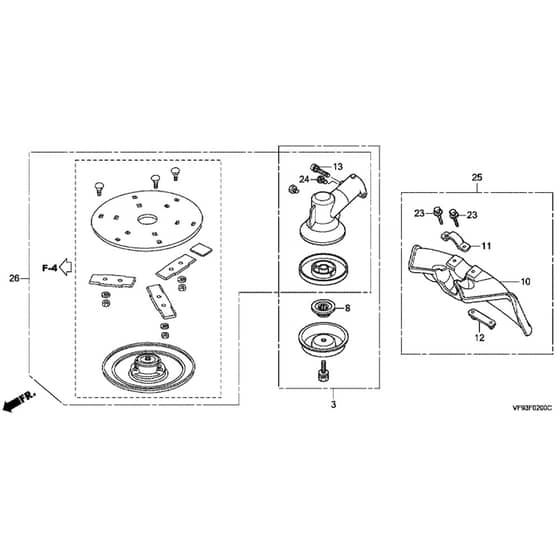 Honda UMK431-L3S -  Gear Case Diagram