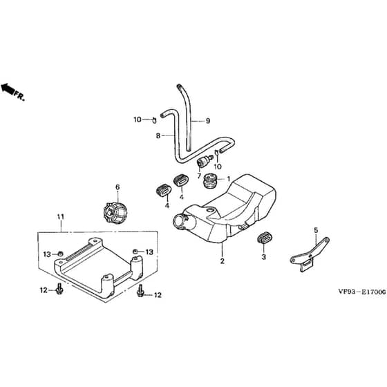 Honda UMK431-UT4E -  Fuel Tank Diagram