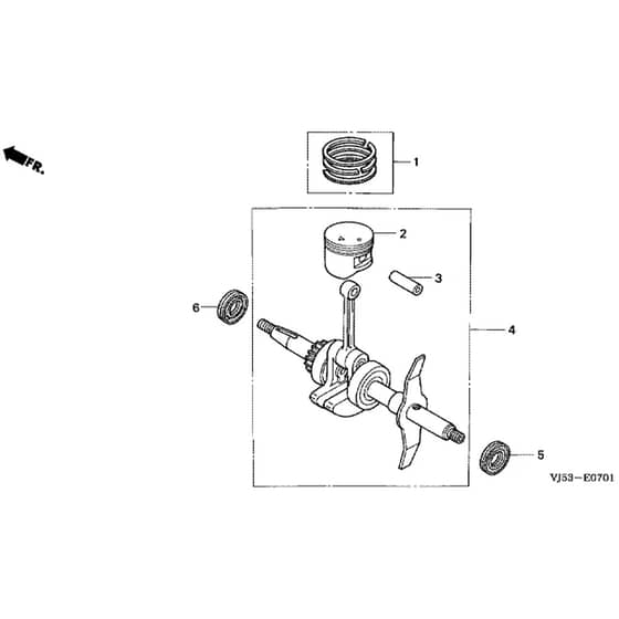 Honda UMK431E-L3EA -  Crankshaft, Piston Diagram