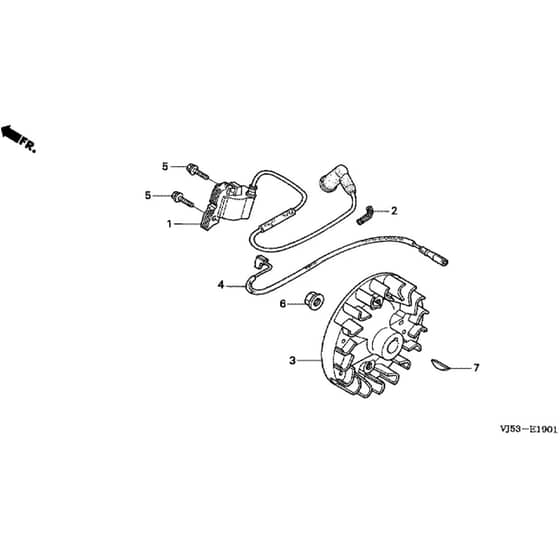 Honda UMK431E-LE -  Flywheel, Ignition Coil Diagram