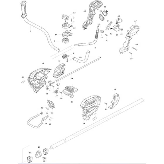 Makita UR002G - Cordless Grass Trimmer - Power Tool 01 Diagram