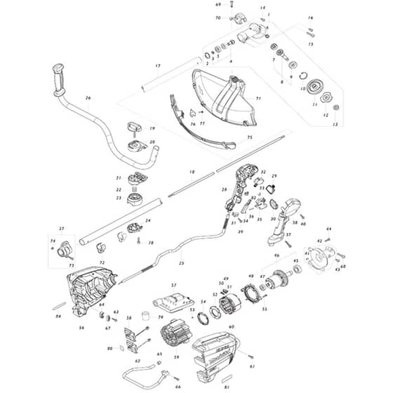 Makita UR012G - Cordless Grass Trimmer - Power Tool Diagram