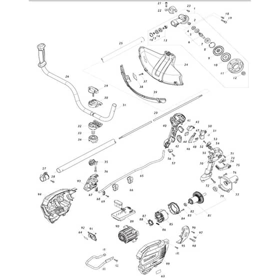 Makita UR013G - Cordless Grass Trimmer - Power Tool Diagram