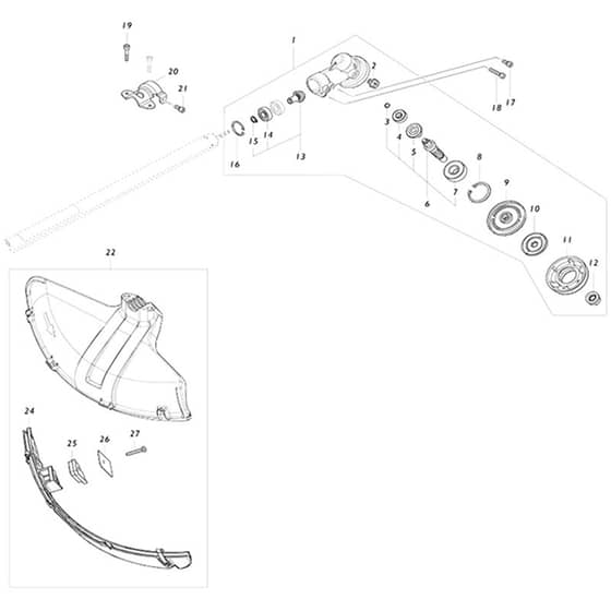 Makita UR201C - Battery Powered Grass Trimmer - Power Tool 01 Diagram