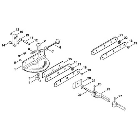 Stihl USG - Swivelling Support For Scratcher Chain - Parts Diagram