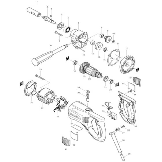 Makita UT1305 - Mixer - Power Tool Diagram