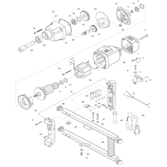 Makita UT1400 - Power Mixer - Power Tool Diagram