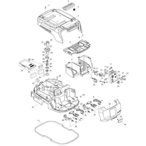 Makita VC006GM - Cordless Vacuum Cleaner - Power Tool 01 Diagram