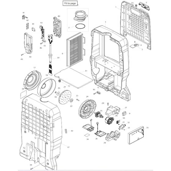 Makita VC012G - Dc Backpack Vacuum Cleaner - Power Tool 01 Diagram