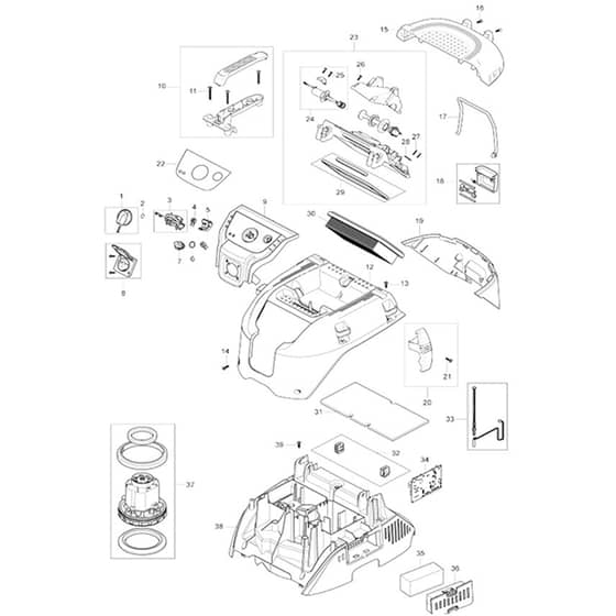 Makita VC4210L - Vacuum Cleaner - Power Tool 01 Diagram