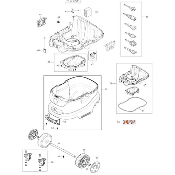 Makita VC4210L - Vacuum Cleaner - Power Tool 02 Diagram