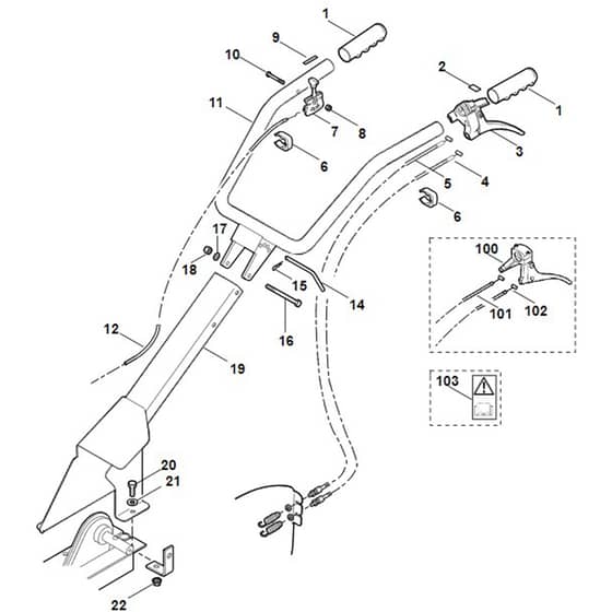 Viking VH440 - Handle - Parts Diagram