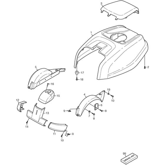 VILLA 12 - 2014-2015 - 13-2725-35 - Stiga Front Mower Body Works 01 Diagram