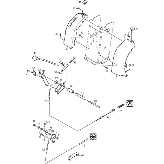 VILLA 13 HST -  2015 - 13-2729-75 - Stiga Front Mower Hand Controls Diagram