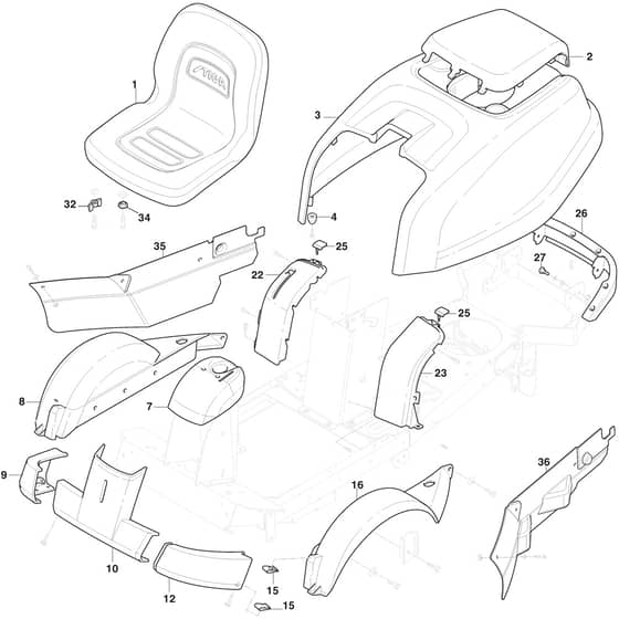 VILLA 15 HST - 2021 - 2F2720541/ST1 - Stiga Front Mower Body Diagram