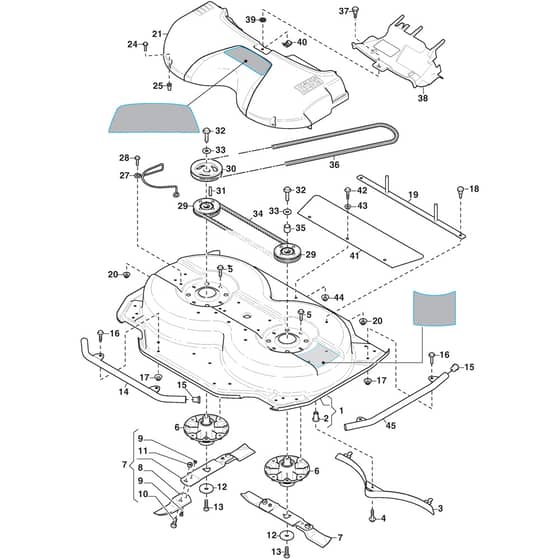 VILLA 95 COMBI EL - 2019-2020 - 2D2709521/S16 - Stiga Front Mower Transmission Diagram