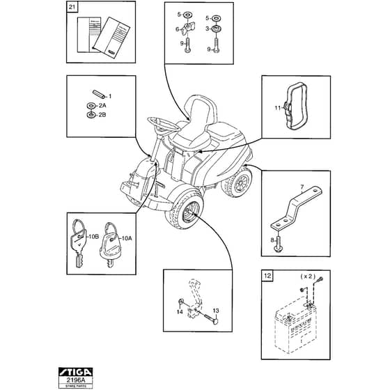 VILLA SILENT - 2010-2015 - 13-2728-14 - Stiga Front Mower Assembly Parts Diagram