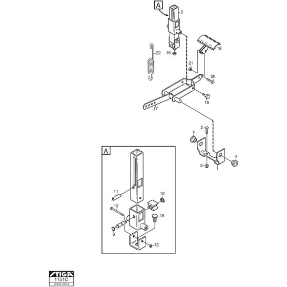 VILLA SILENT - 2011-2012 - 13-2728-34 - Stiga Front Mower Pedal Lift Diagram