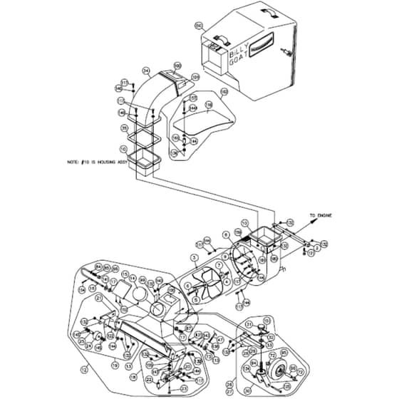 Billy Goat VQ802SPH - VQ Quiet Vacuum Main Diagram