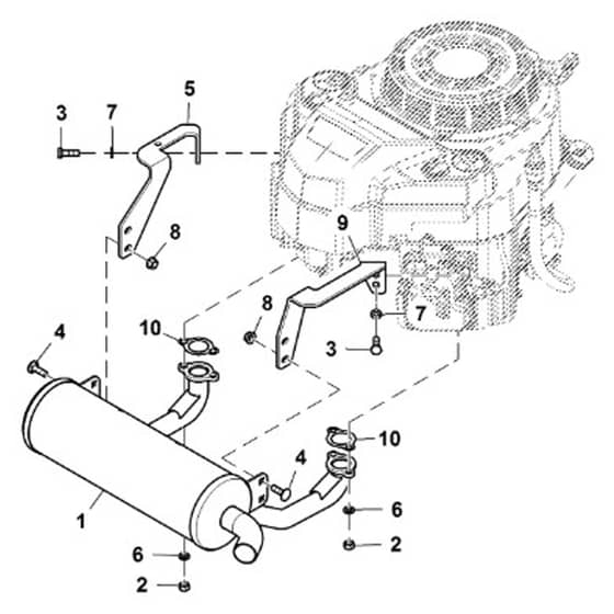 John Deere W48M - PC13628 - Muffler - ST940797
